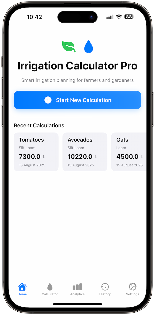 irrigation-calculator screenshot 1